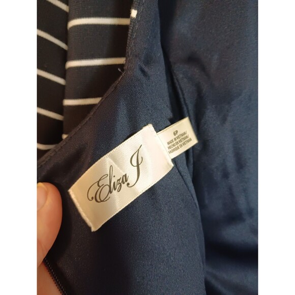 Eliza J Stripe Mini Dress Sz 6 Petite New With Tags - Picture 5 of 6